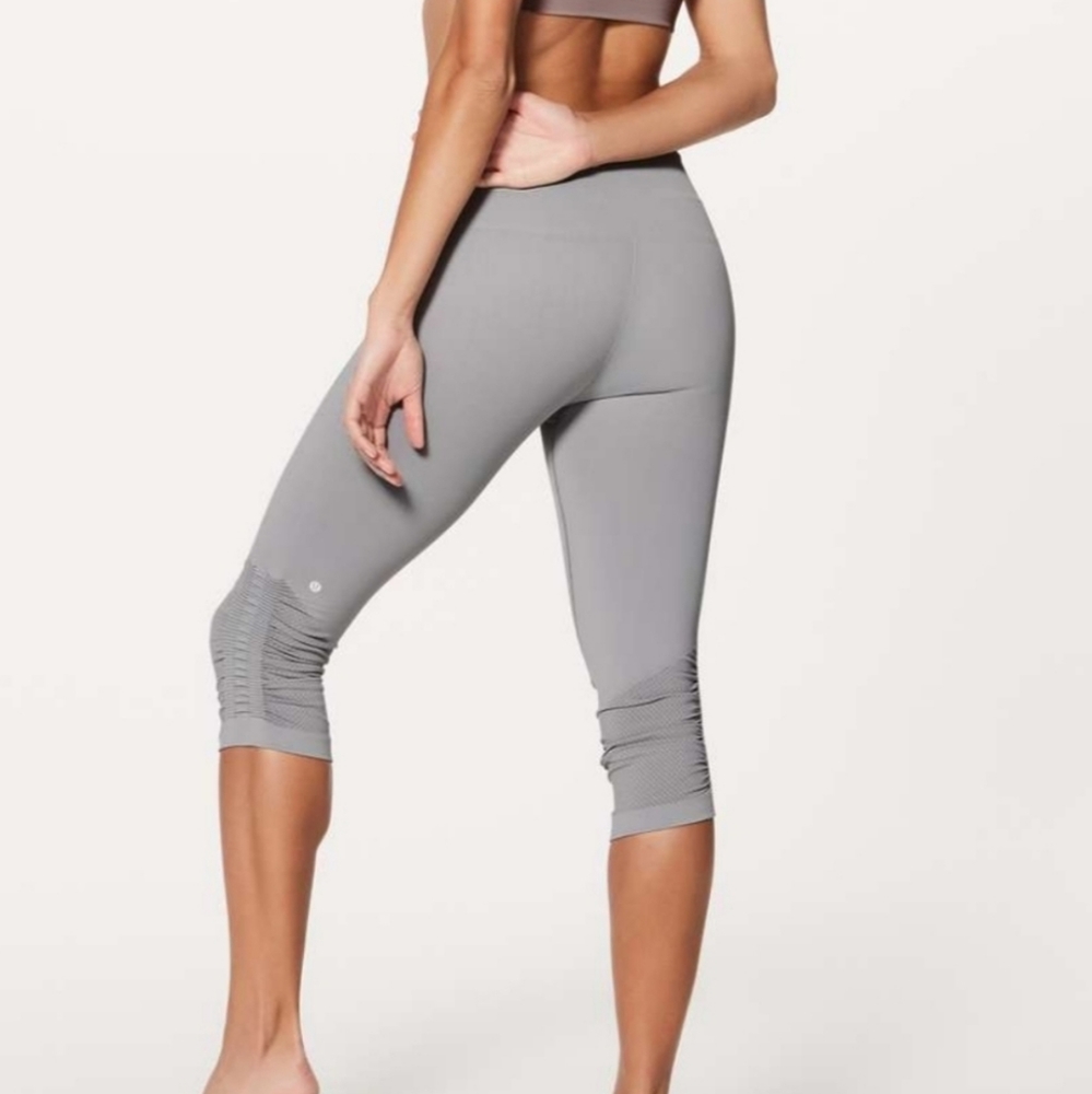 Lululemon EBB To Street Gray Crop Leggings